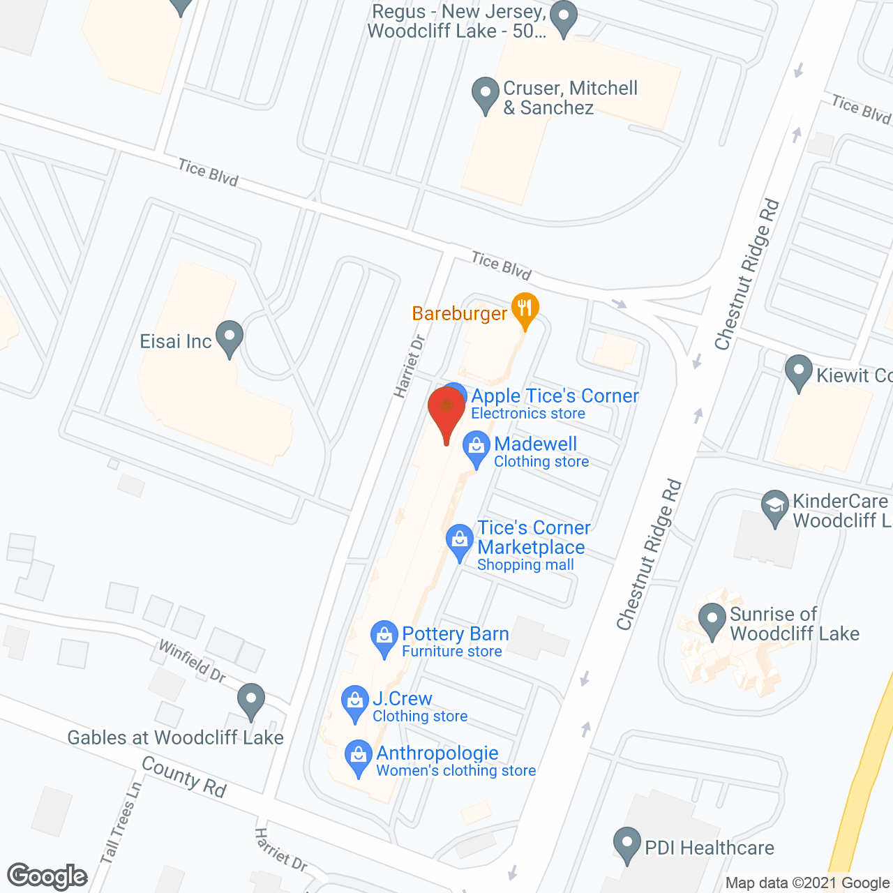 Map of the neighborhood around Sunrise At Woodcliff Lake