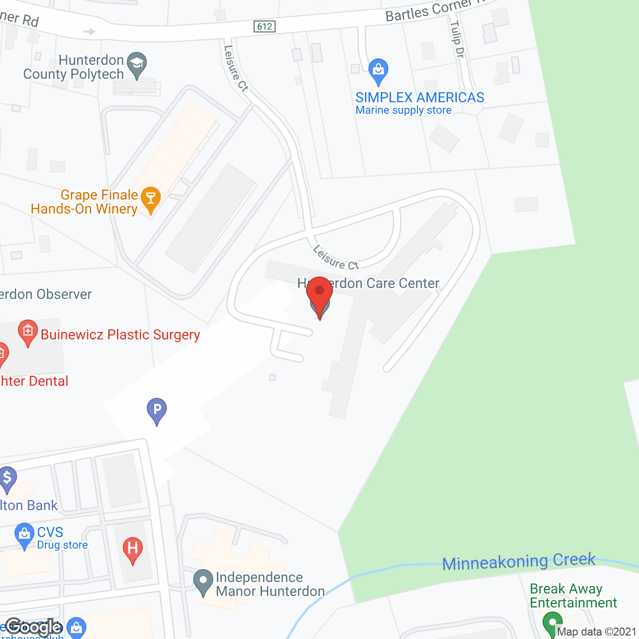 Map of the neighborhood around Hunterdon Care Ctr