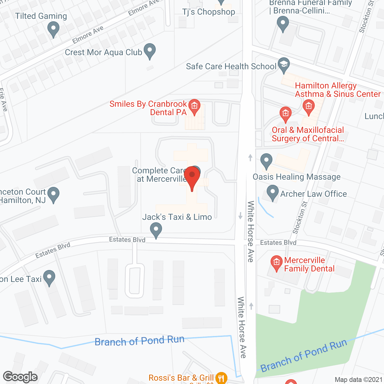 Map of the neighborhood around Mercerville Center