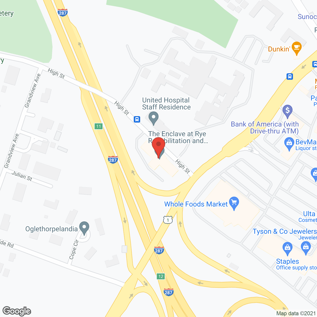 Map of the neighborhood around Port Chester Nursing & Rehab