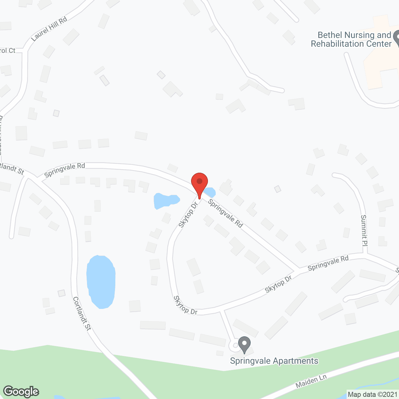 Map of the neighborhood around Springvale Apartments