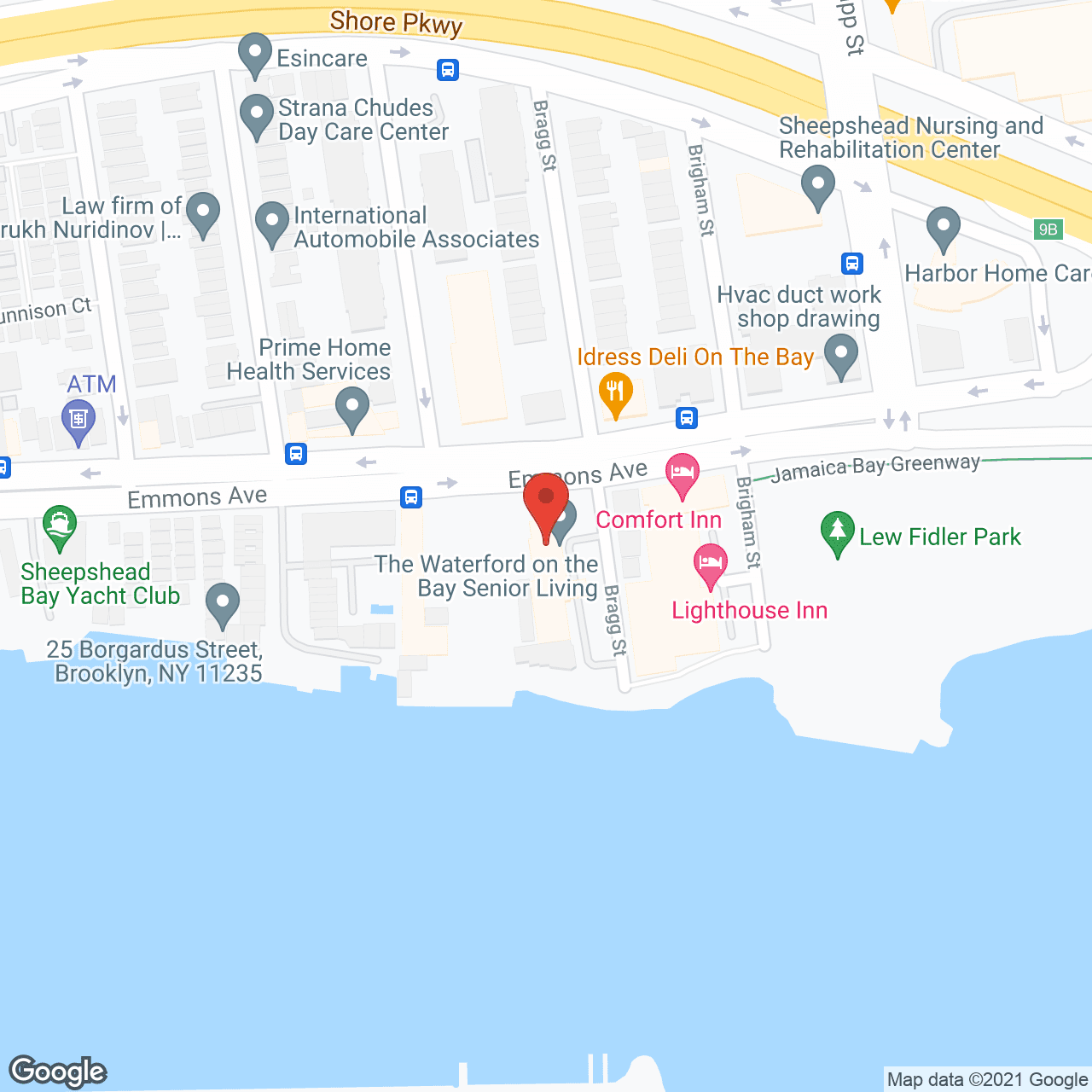 Map of the neighborhood around The Waterford on the Bay