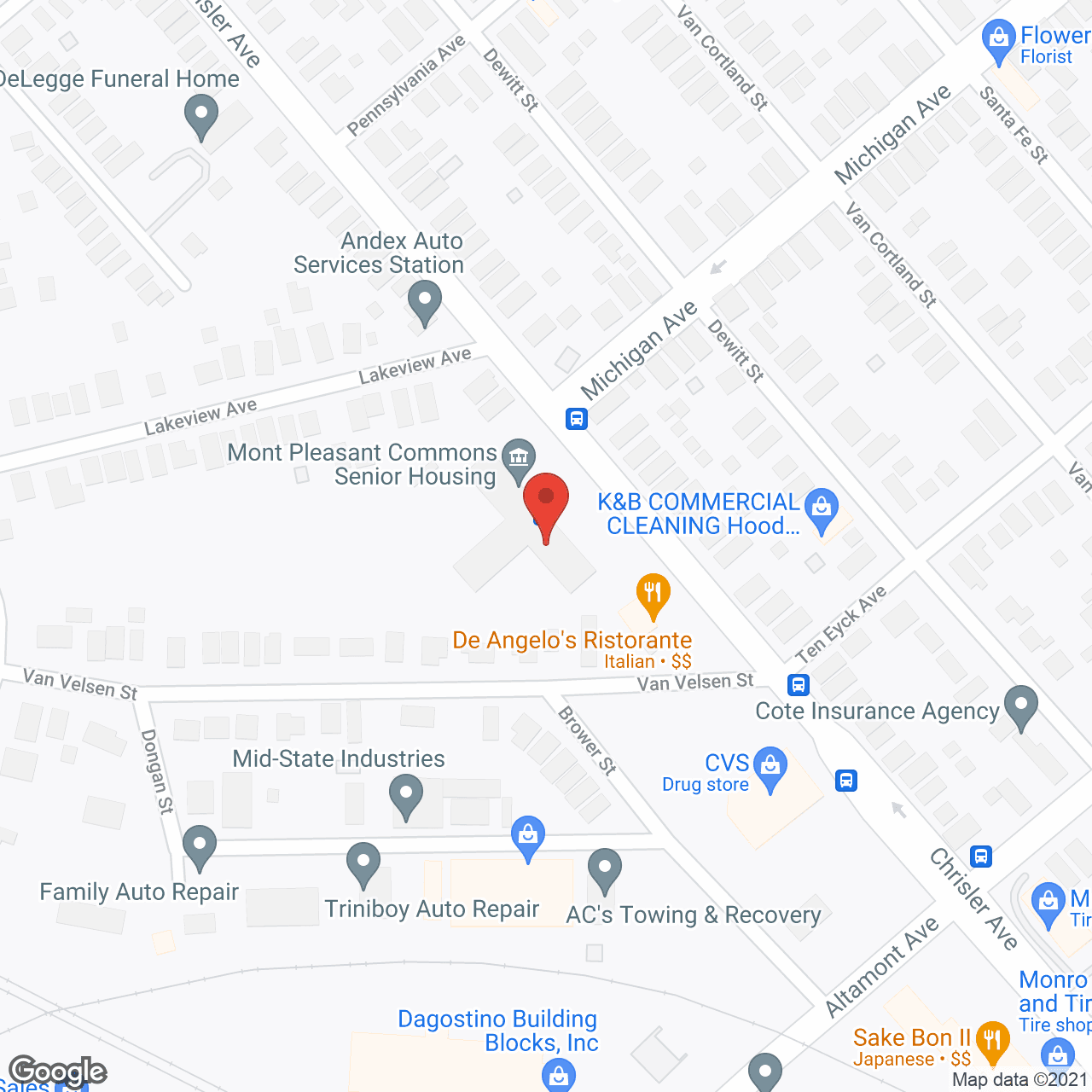 Map of the neighborhood around Mont Pleasant Commons