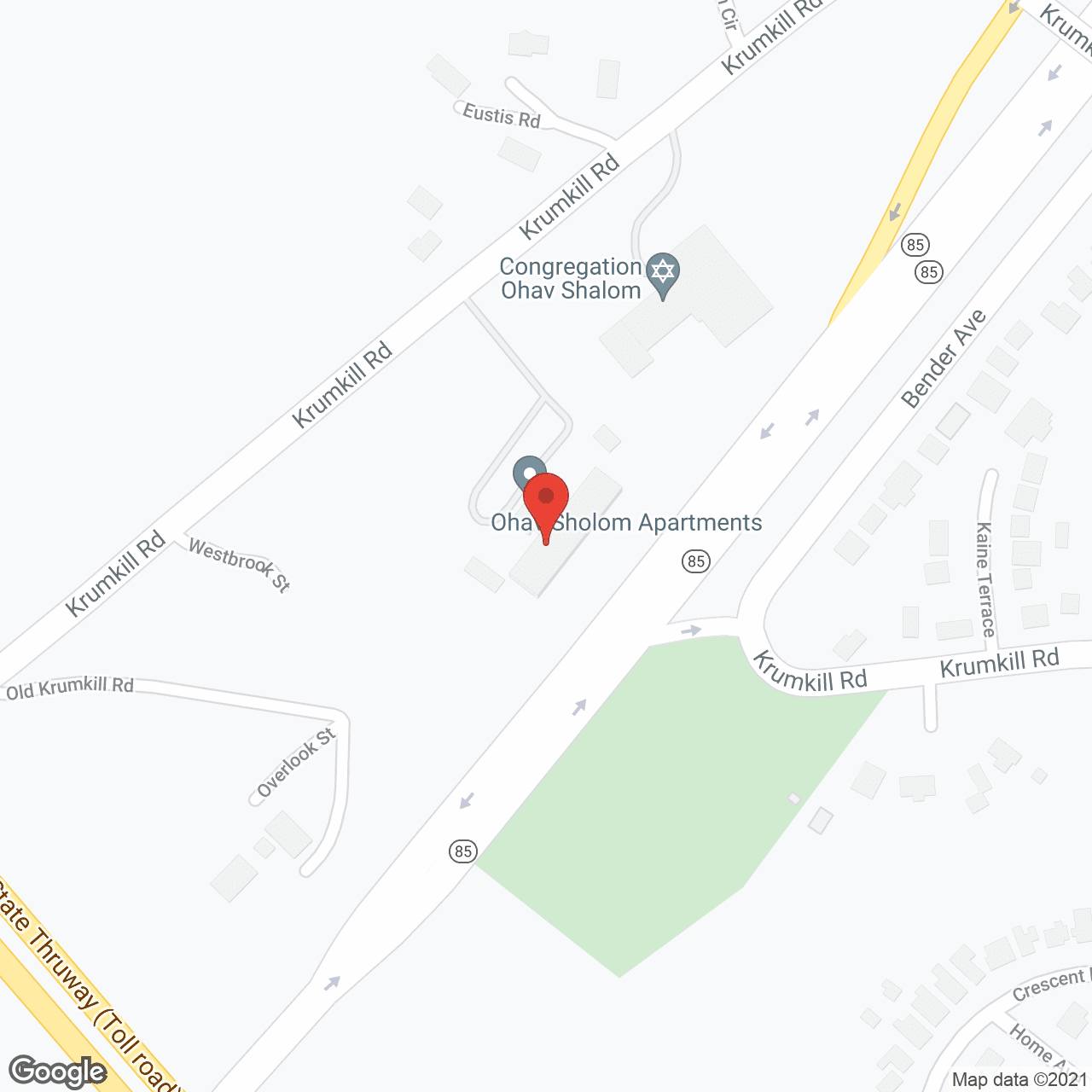 Map of the neighborhood around Ohau Sholom Apartments