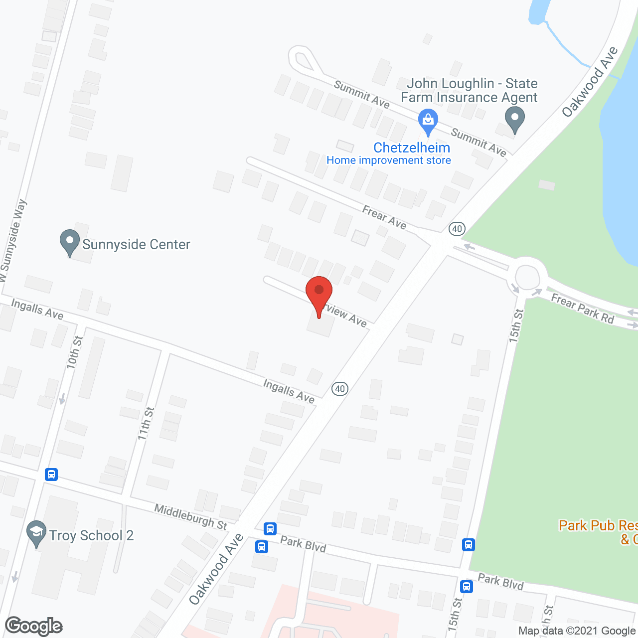 Map of the neighborhood around Troy Adult Home
