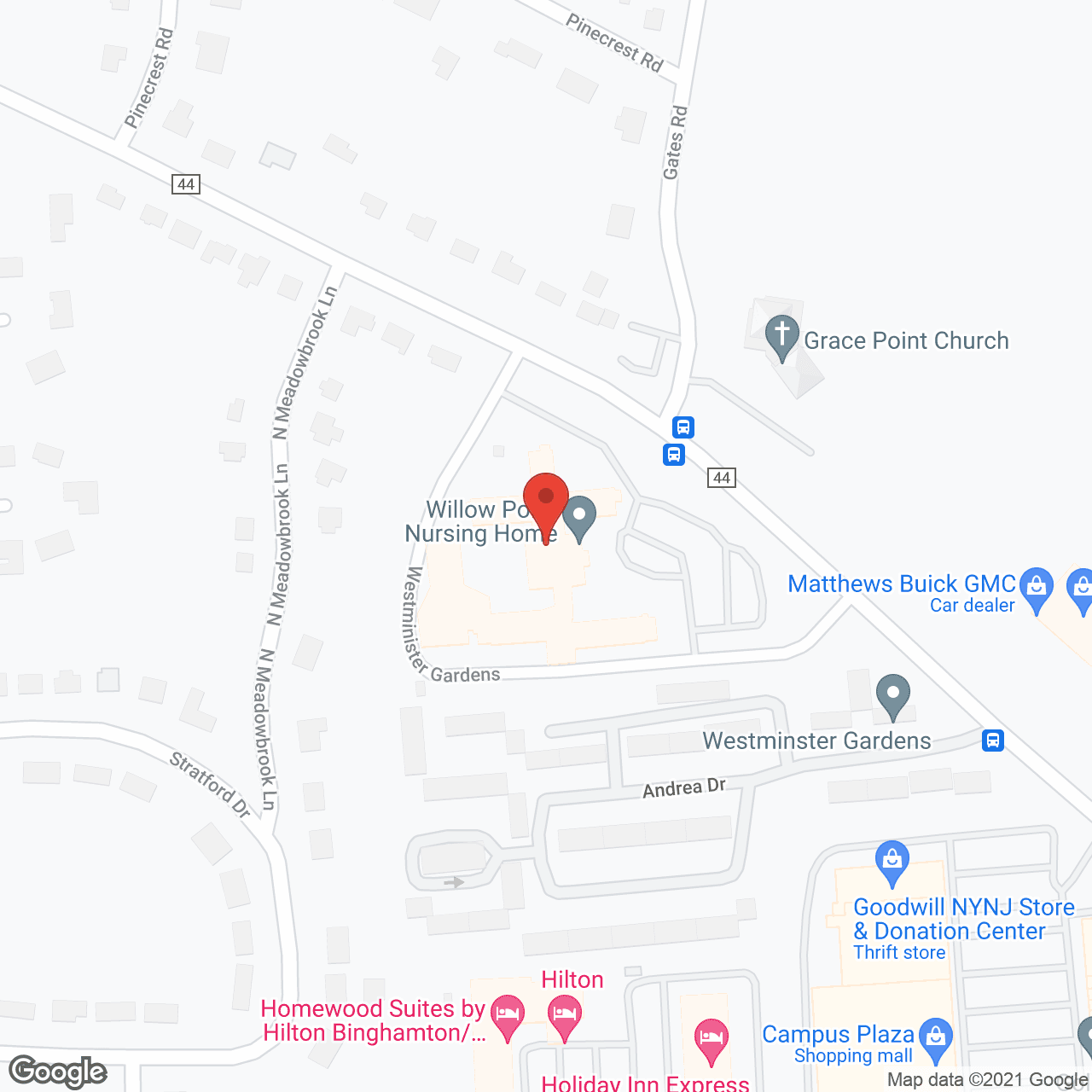 Map of the neighborhood around Willow Point Nursing Home