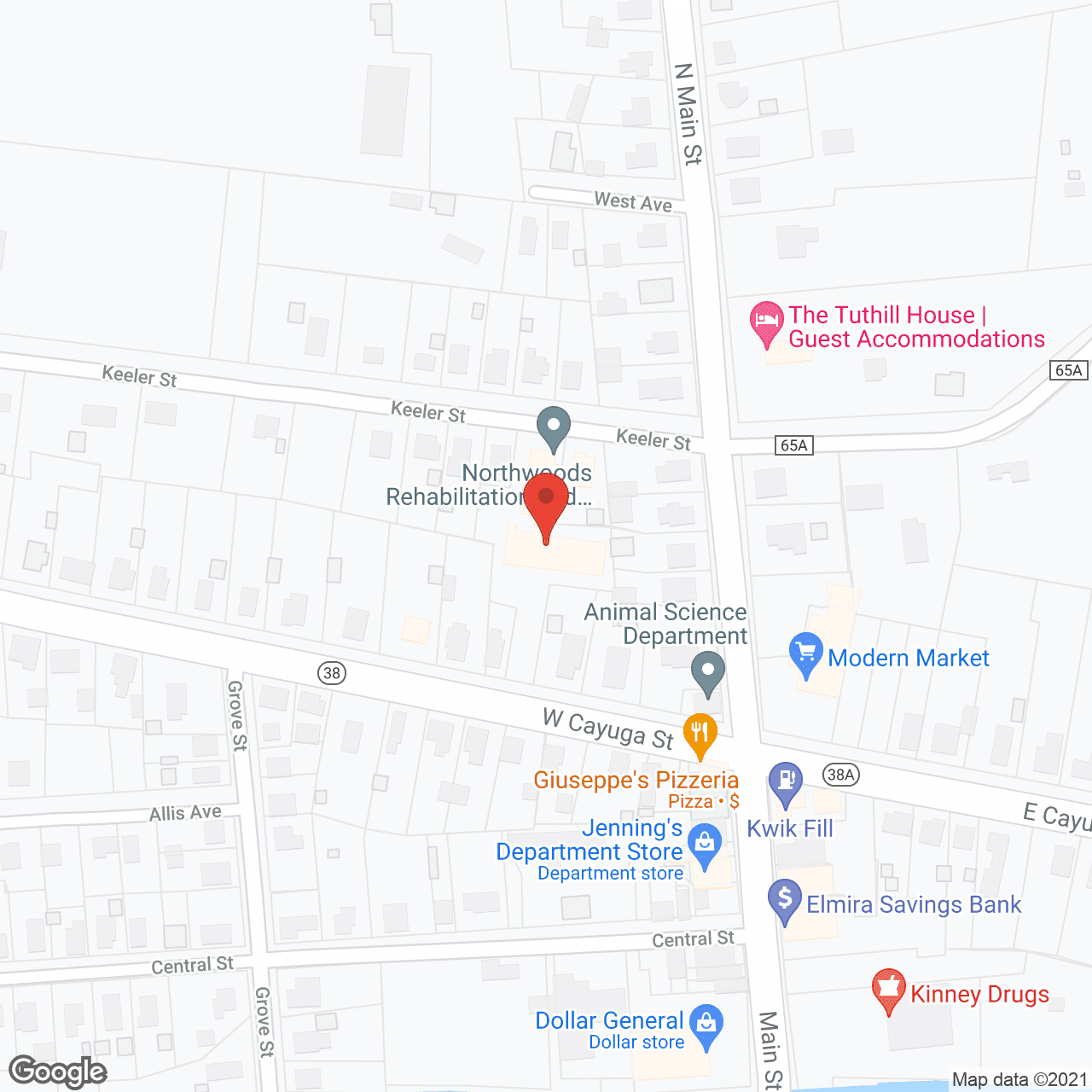 Map of the neighborhood around Howd Nursing Home