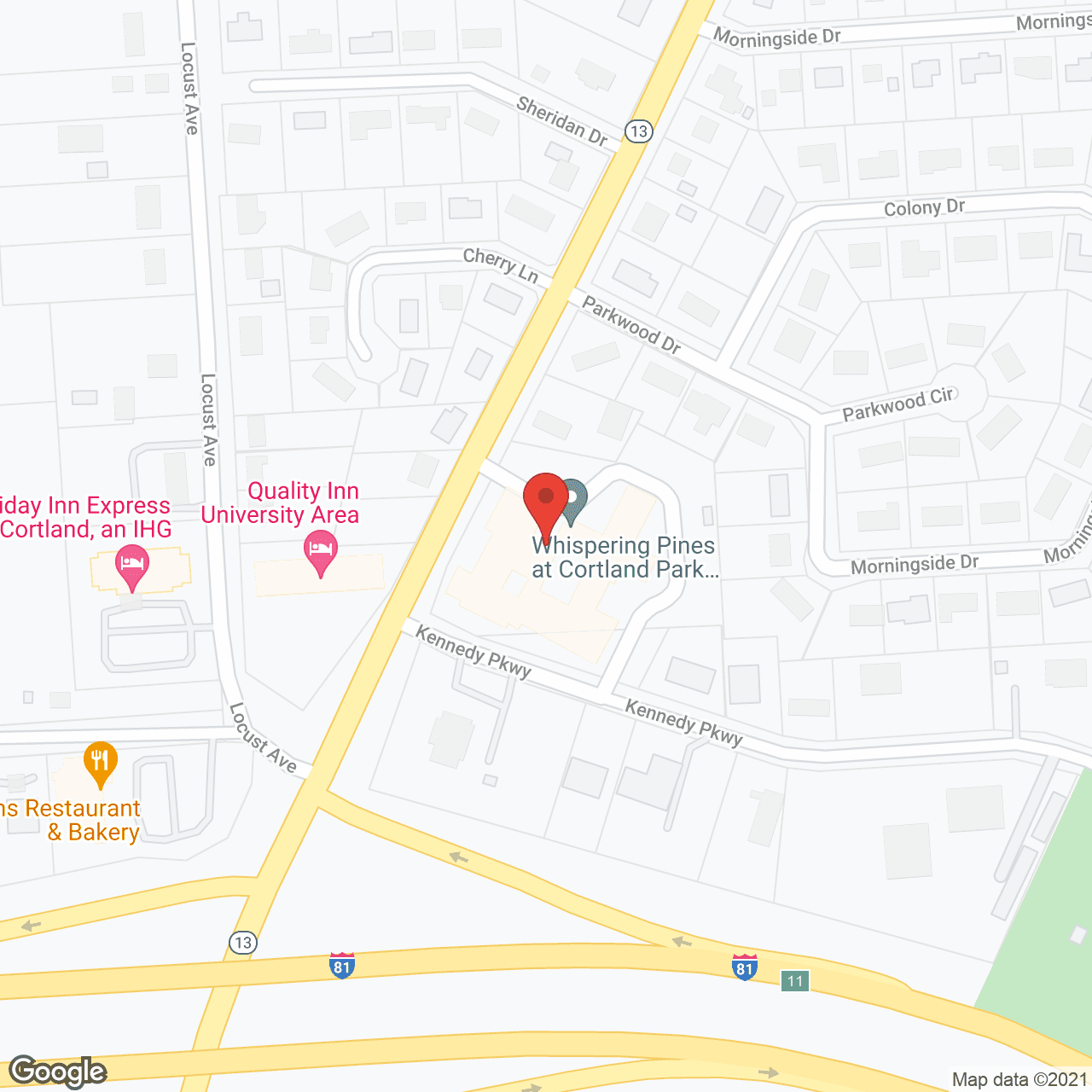 Map of the neighborhood around Coutland Care Ctr
