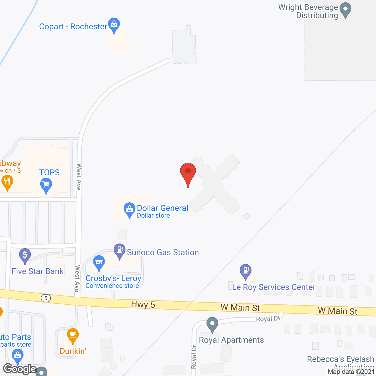 Map of the neighborhood around The Greens