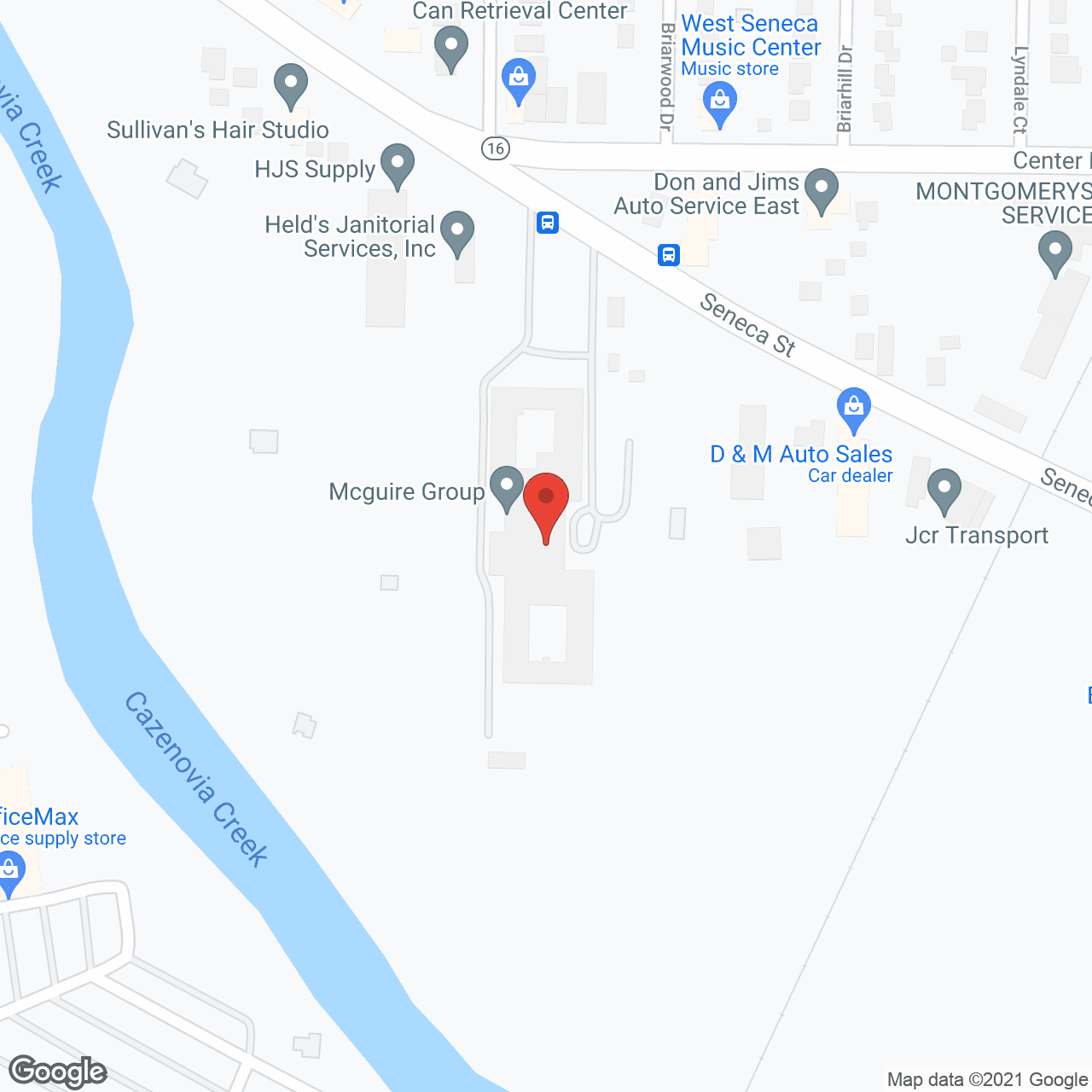 Map of the neighborhood around Seneca Health Care Center