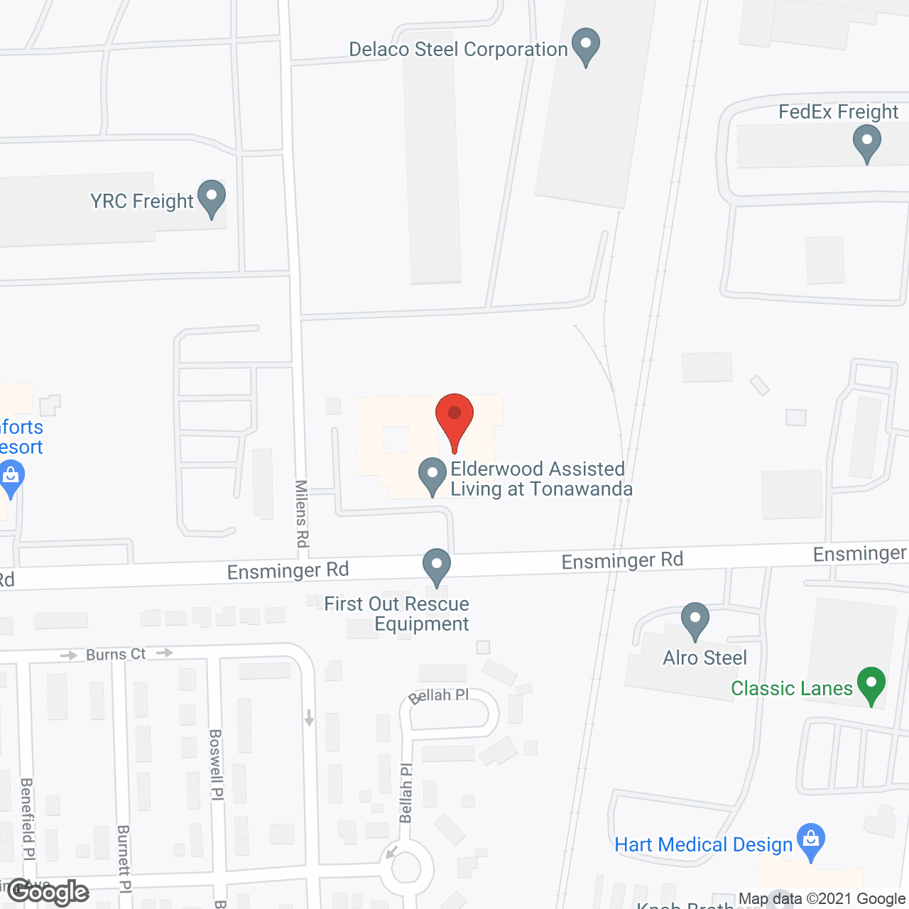 Map of the neighborhood around Elderwood Assisted Living at Tonawanda