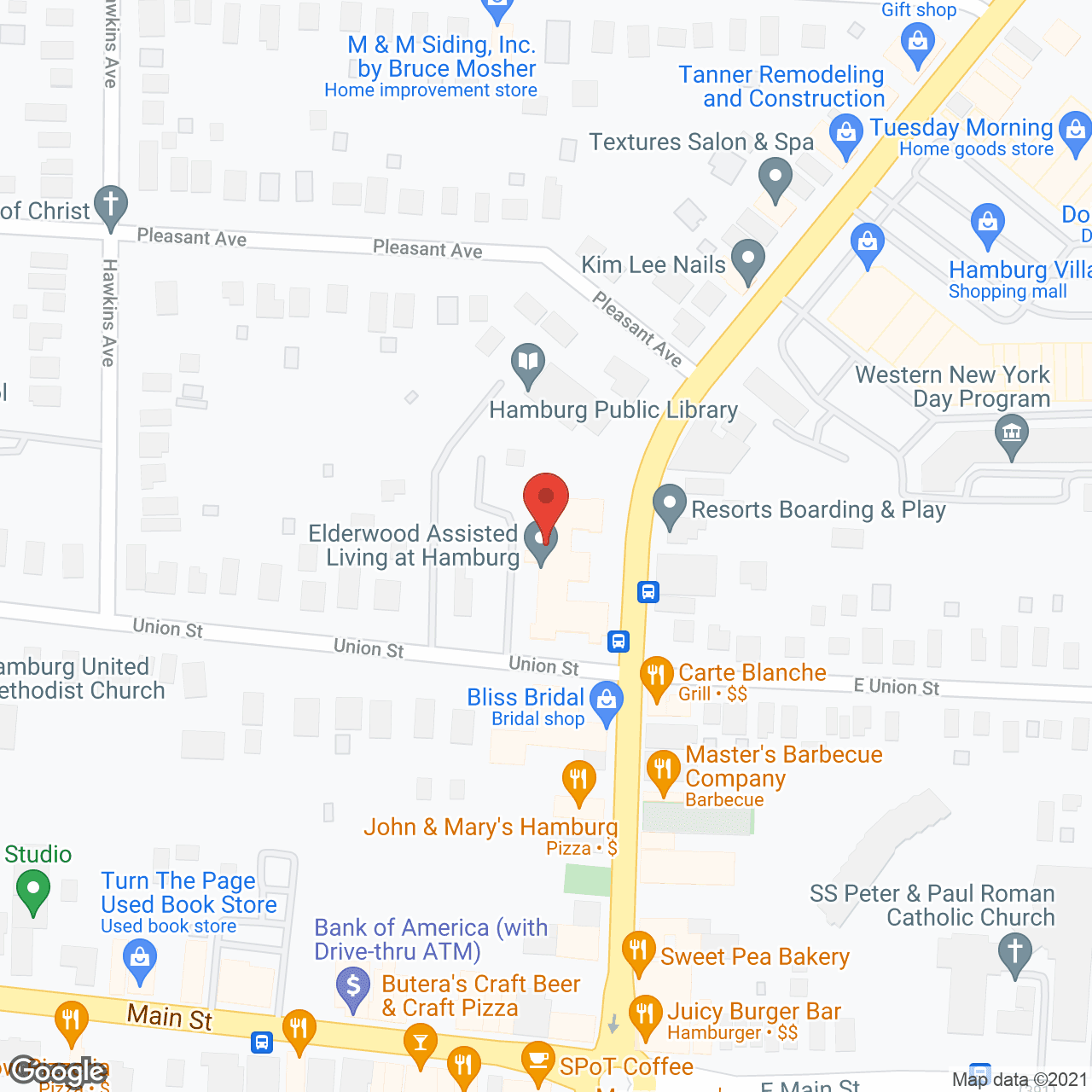 Map of the neighborhood around Elderwood Assisted Living at Hamburg
