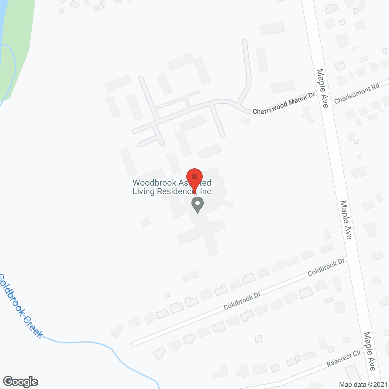 Map of the neighborhood around Woodbrook Assisted Living Residence