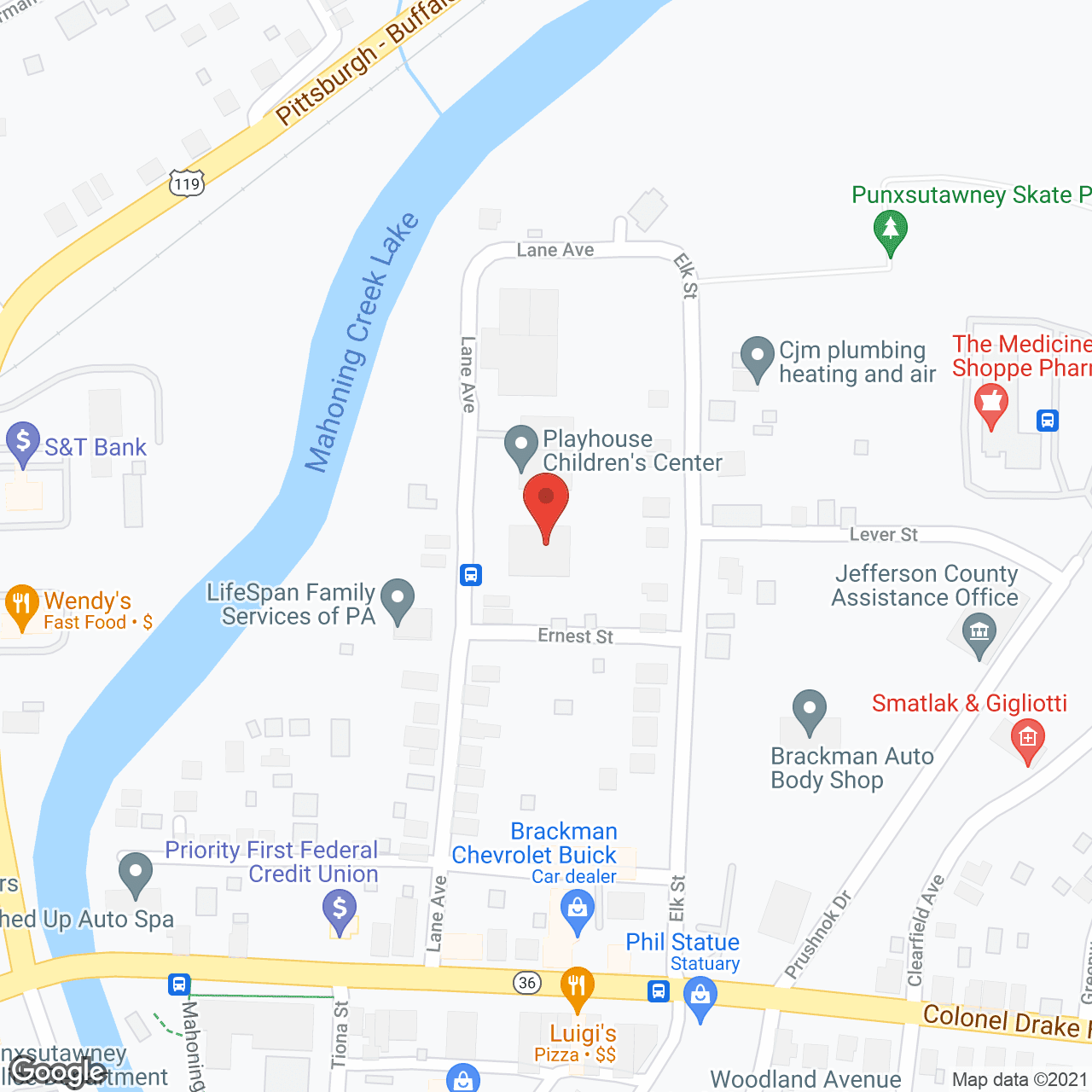Map of the neighborhood around Lane Avenue Assisted Living