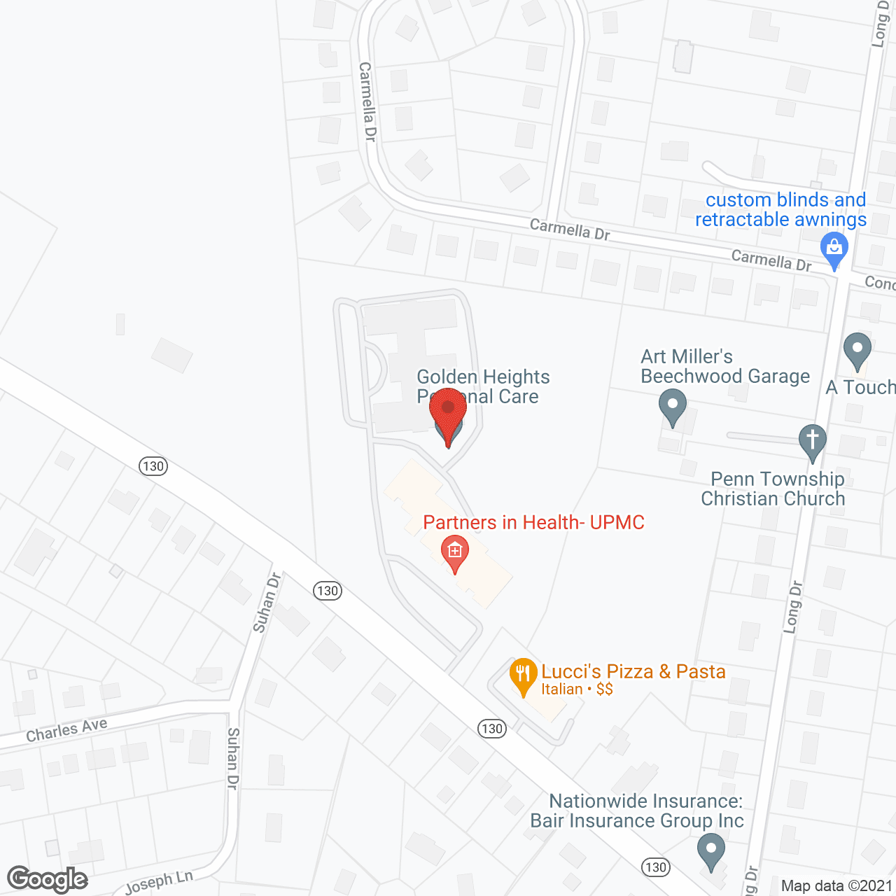 Map of the neighborhood around Golden Heights Personal Care