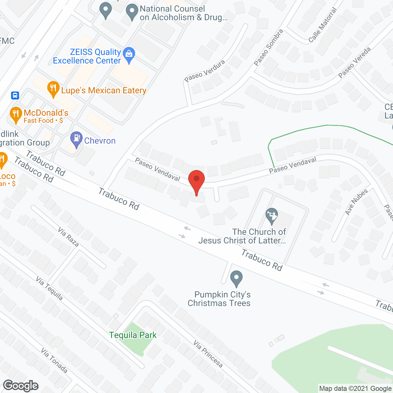 Map of the neighborhood around Casa Maria Board and Care
