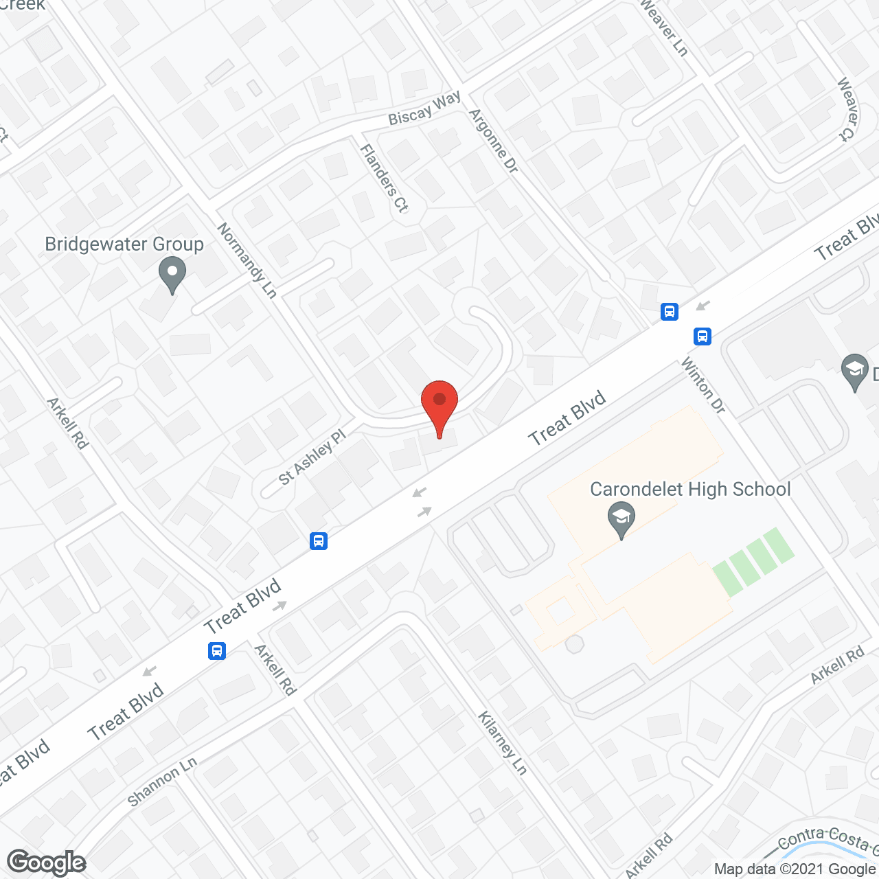 Map of the neighborhood around Normandy Lane