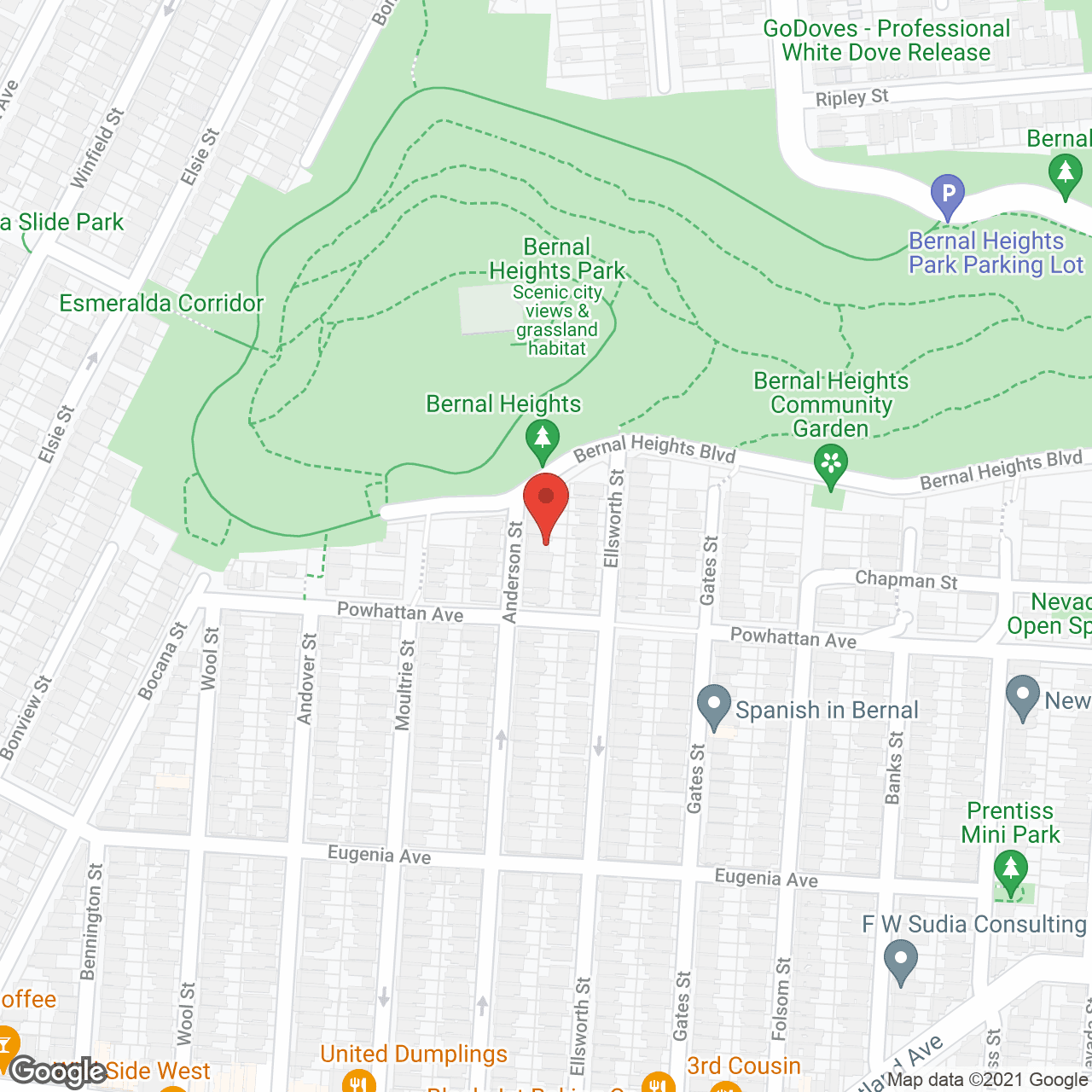 Map of the neighborhood around Progress Foundation