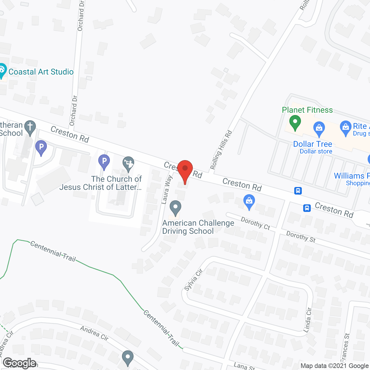 Map of the neighborhood around Laura Way Home For Disabled