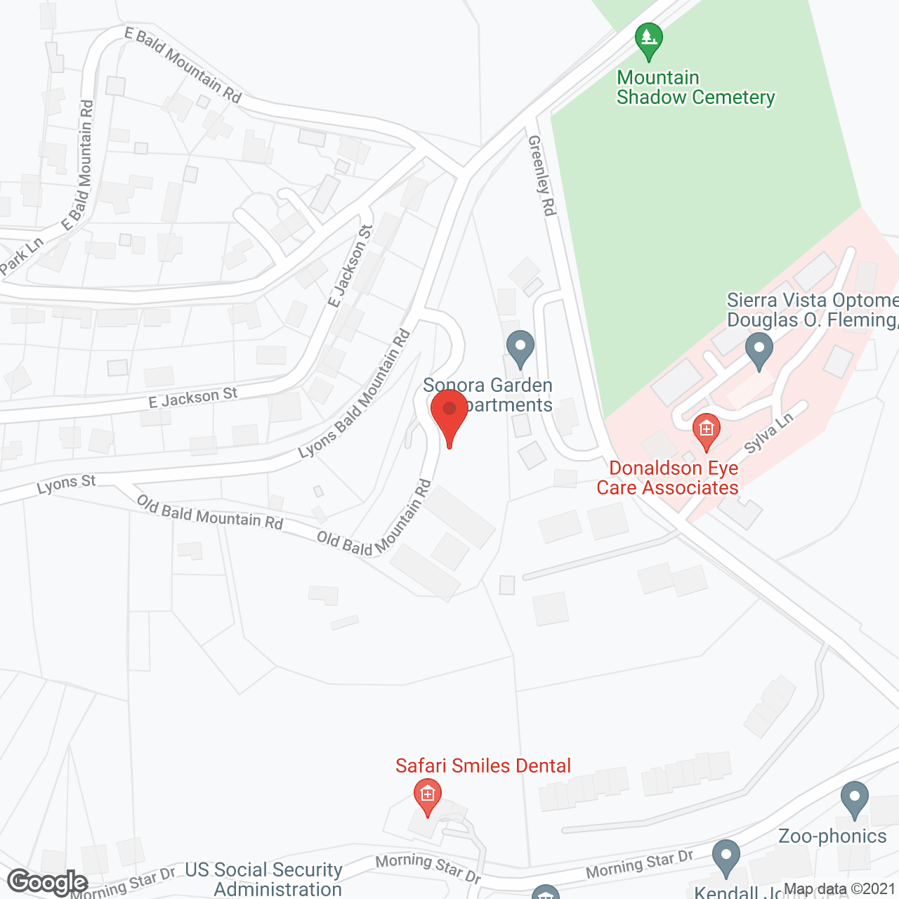 Map of the neighborhood around Blackberry Oaks Senior Housing