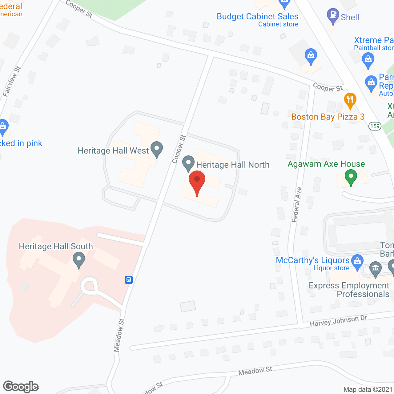Map of the neighborhood around Heritage Hall North