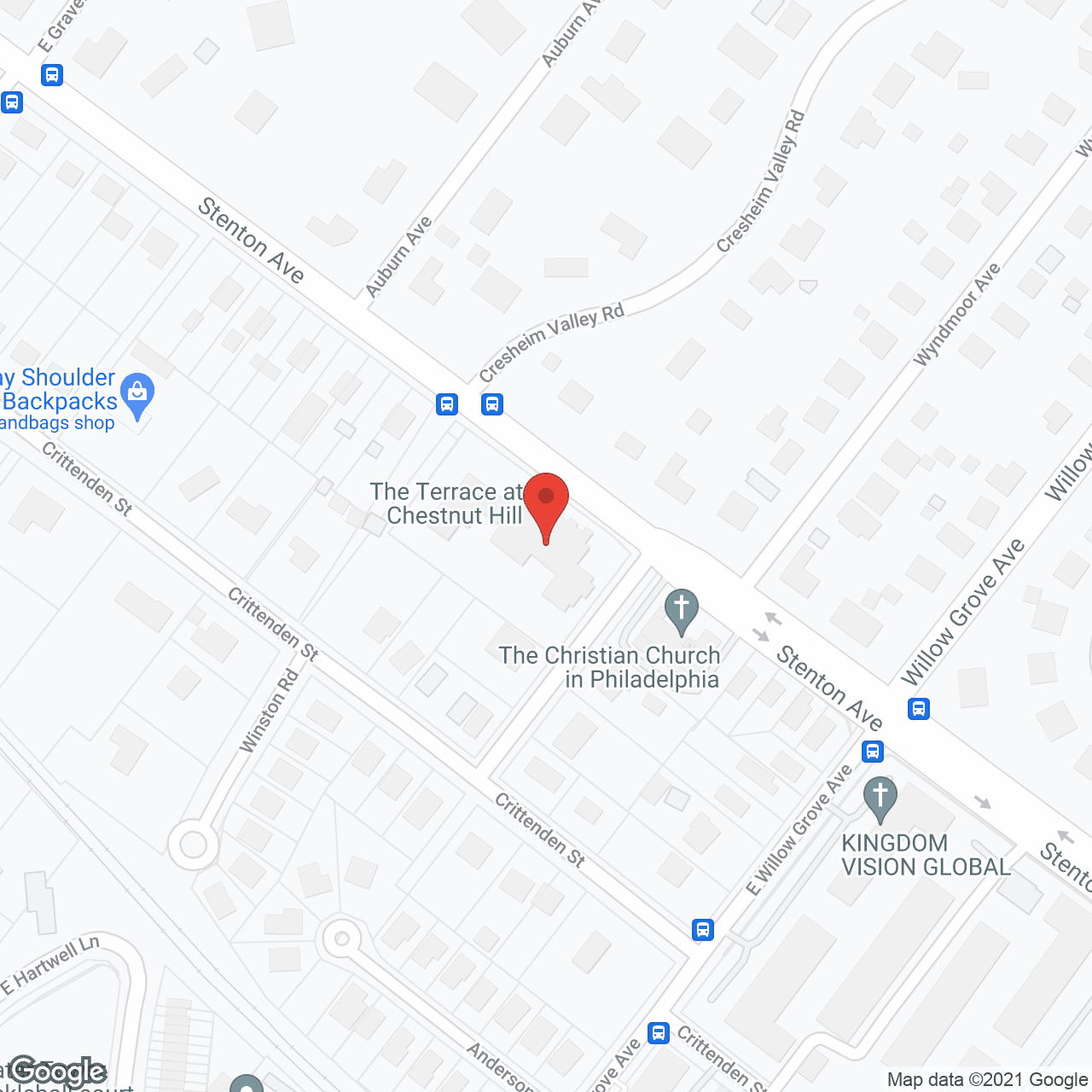 Map of the neighborhood around The Terrace at Chestnut Hill