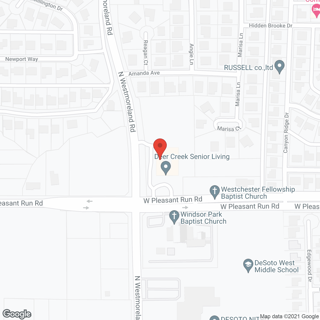 Map of the neighborhood around Deer Creek Senior Living