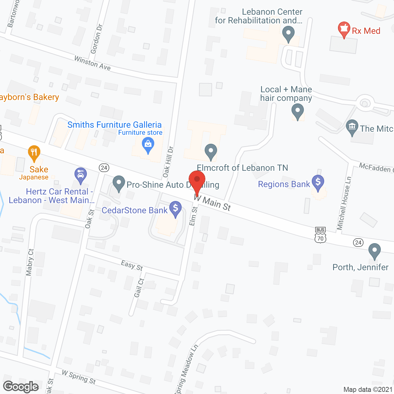 Map of the neighborhood around American House Lebanon