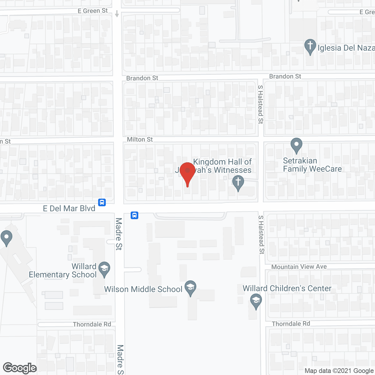 Map of the neighborhood around E and J Manor