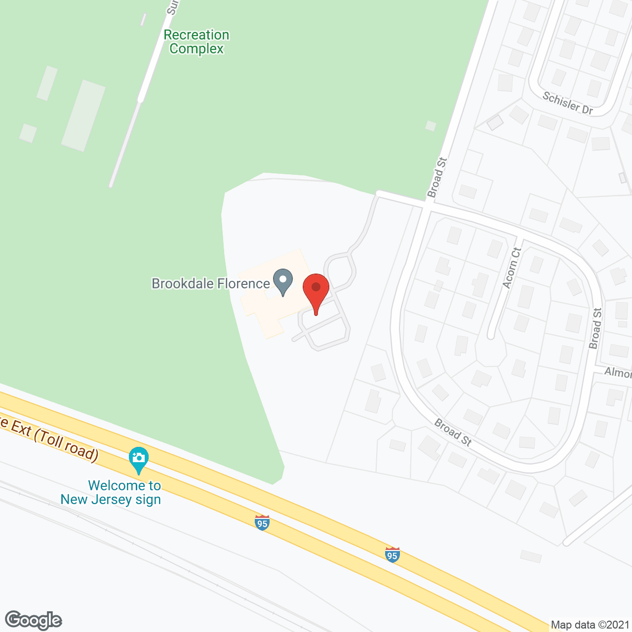 Map of the neighborhood around Brookdale Florence
