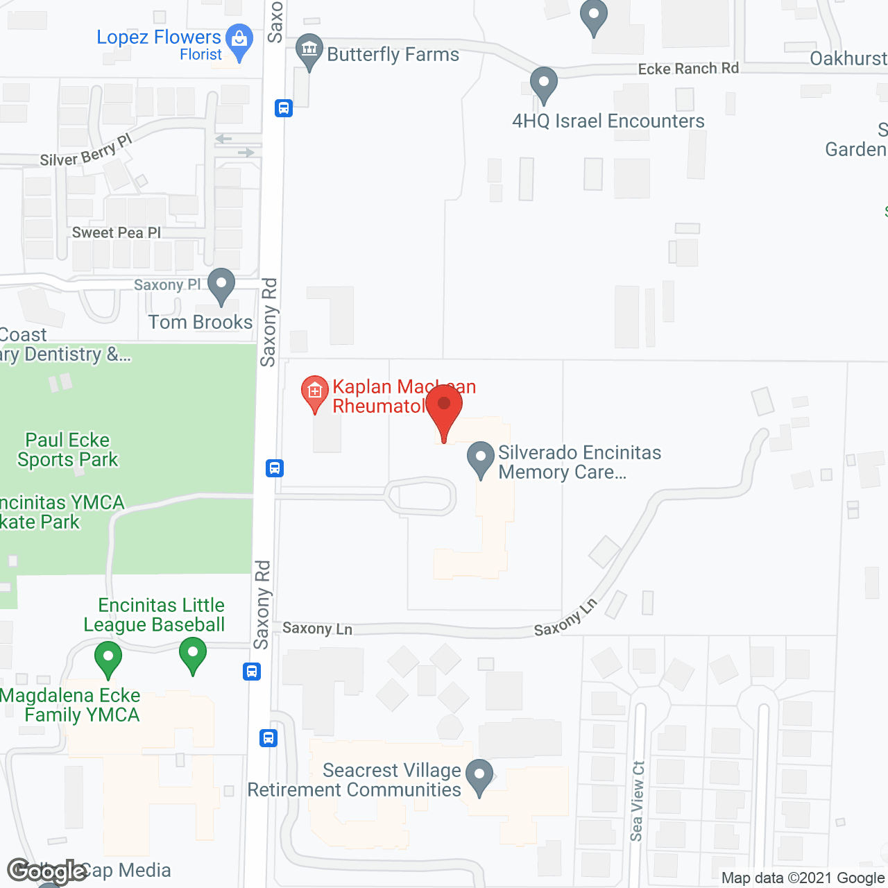 Map of the neighborhood around Silverado Encinitas