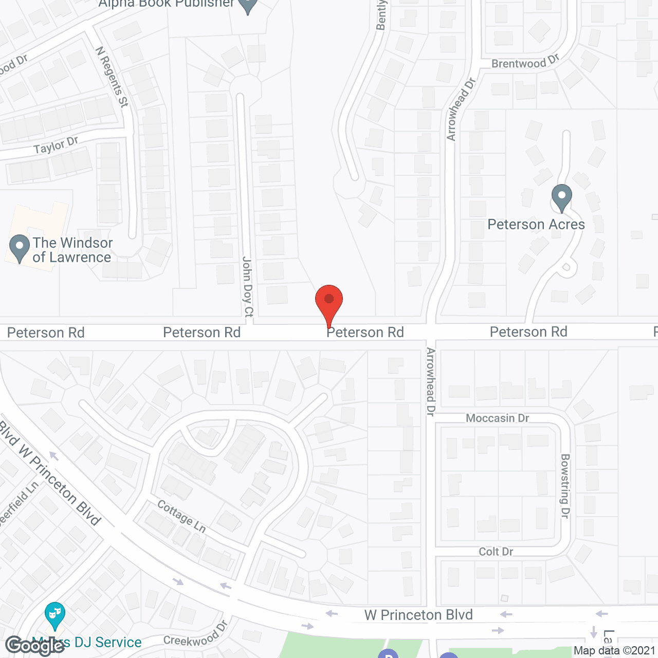 Map of the neighborhood around The Windsor of Lawrence
