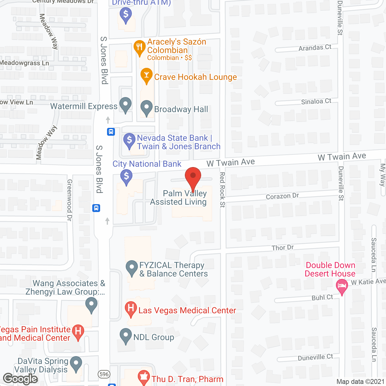 Map of the neighborhood around Sana Living