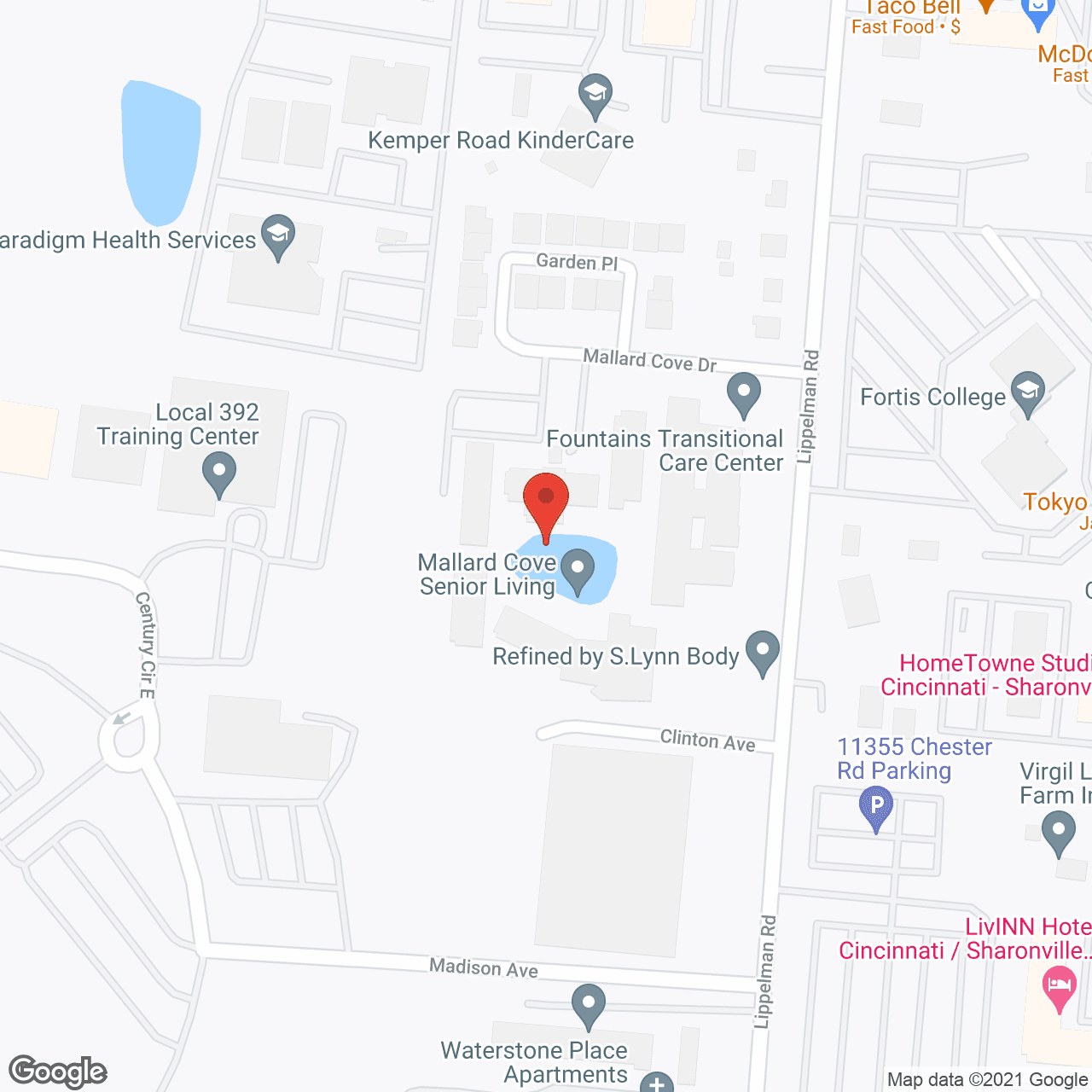 Map of the neighborhood around Mallard Cove Senior Living