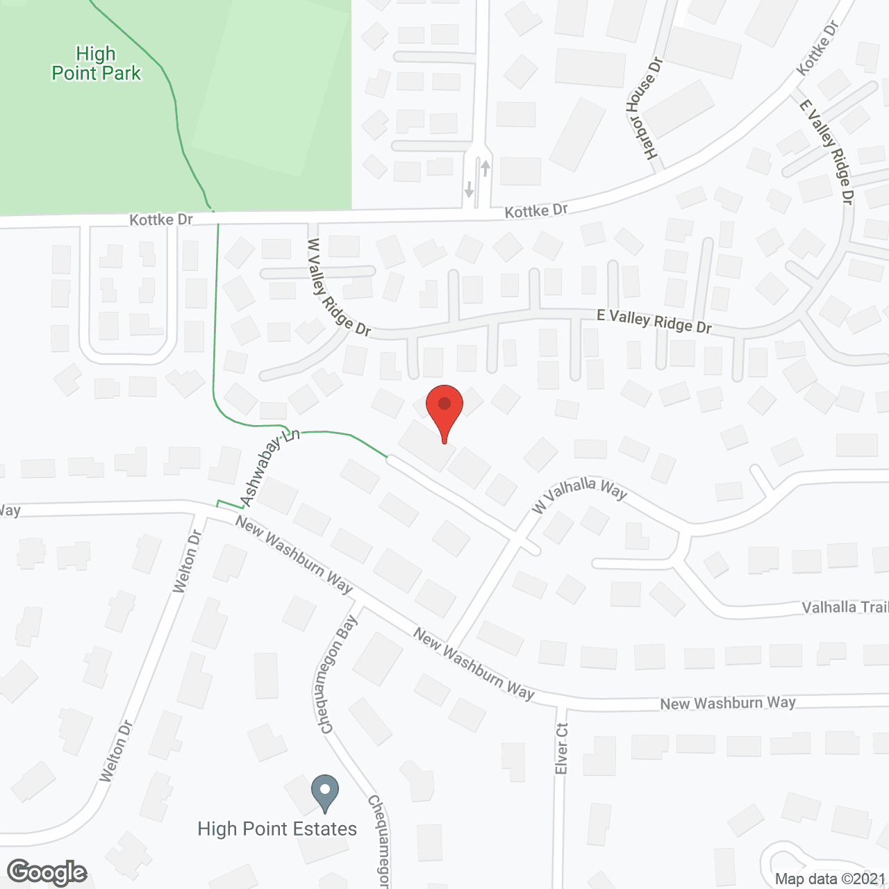 Map of the neighborhood around Ashwabay House