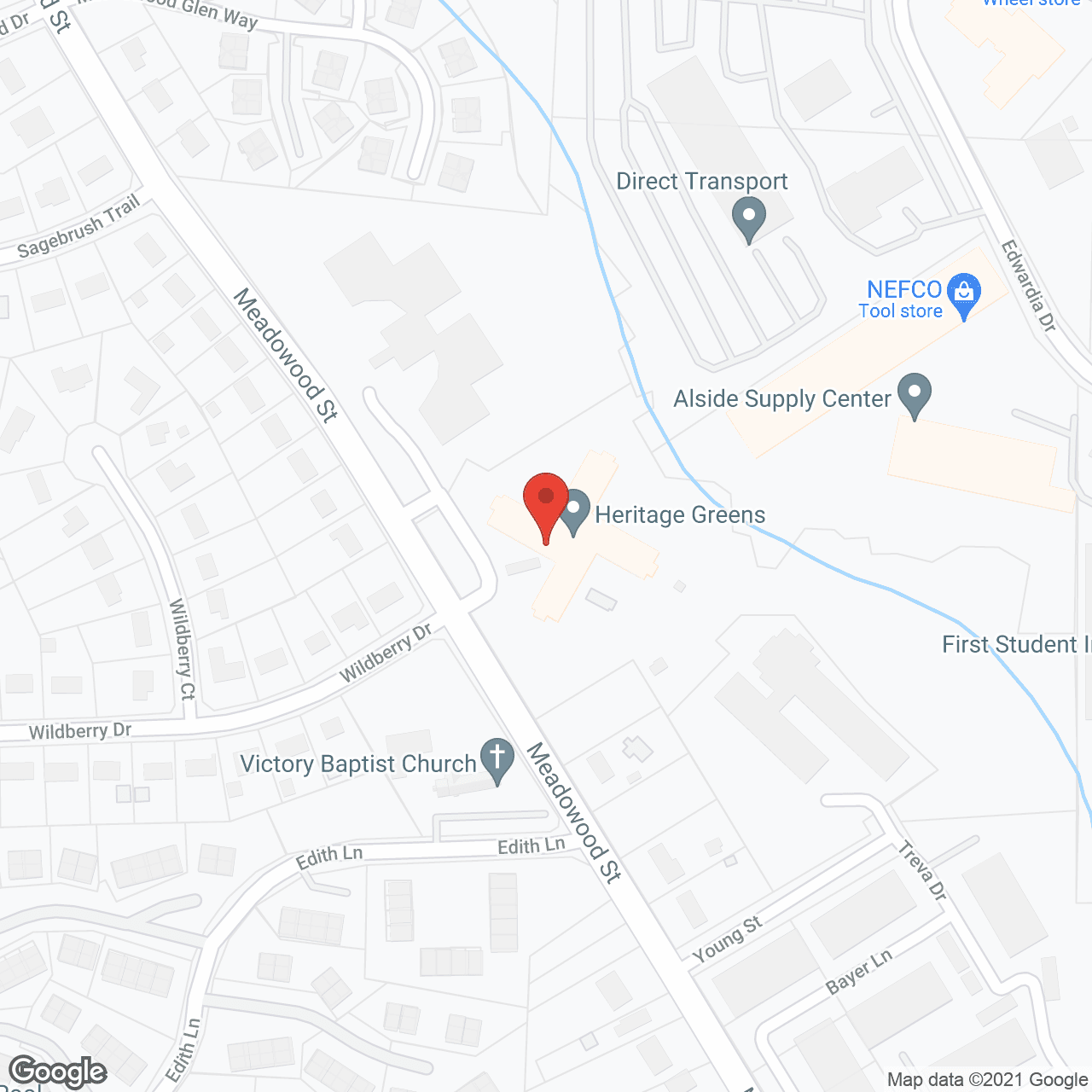 Map of the neighborhood around Heritage Greens