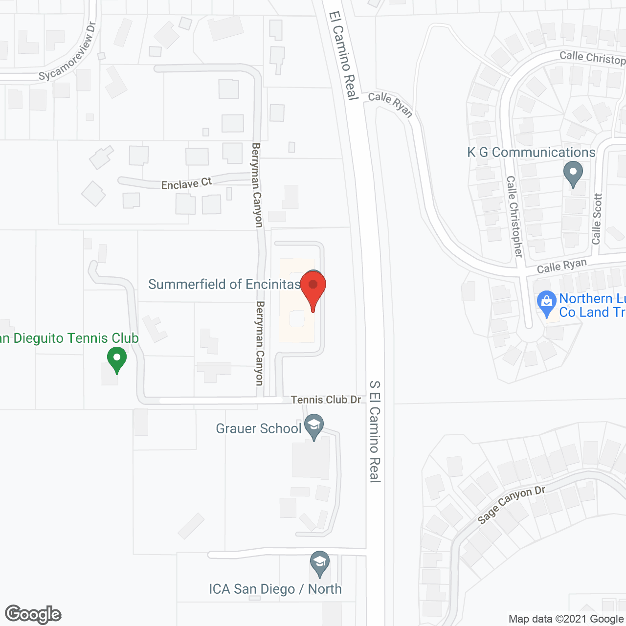 Map of the neighborhood around Summerfield of Encinitas Memory Care