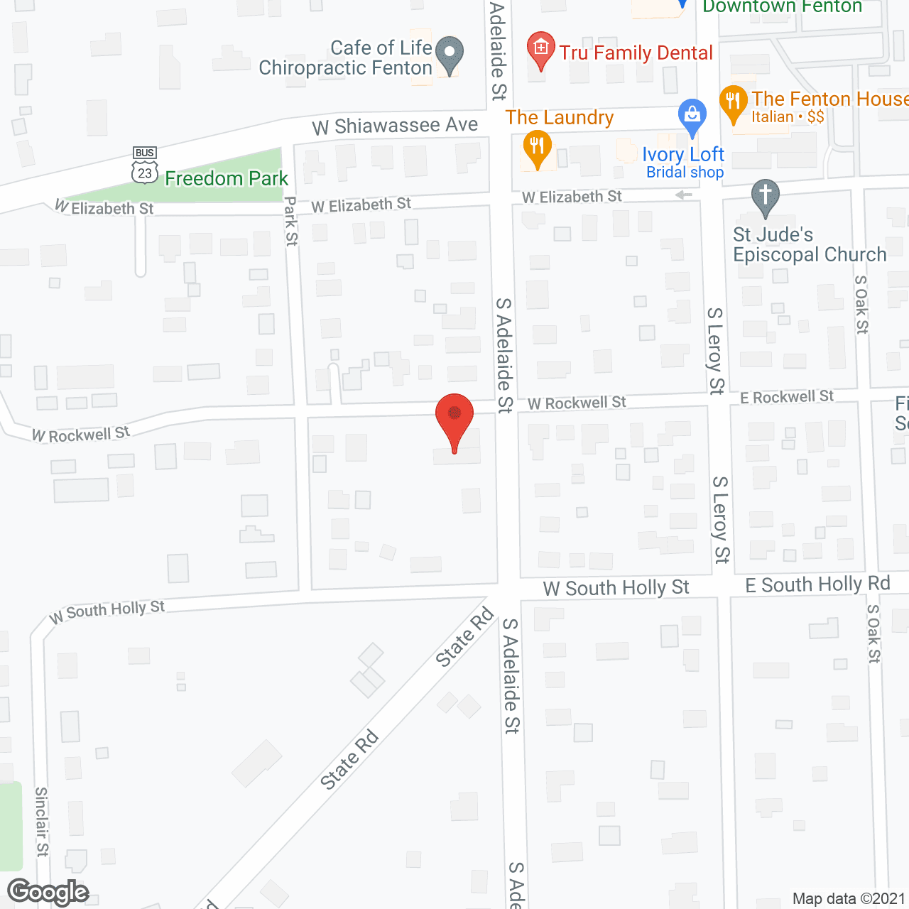 Map of the neighborhood around Rockwell Memory Impaired