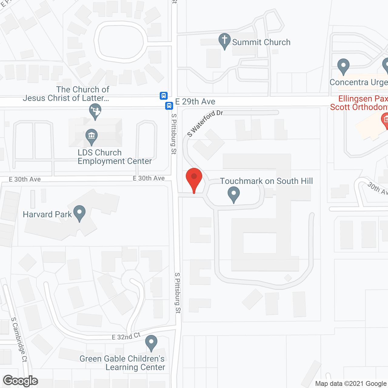 Map of the neighborhood around Touchmark On South Hill