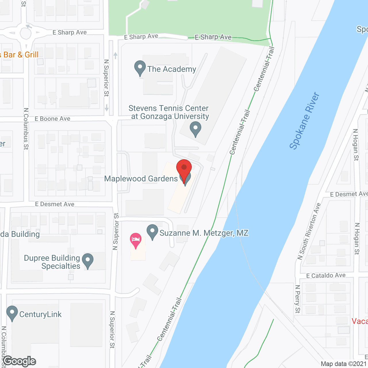 Map of the neighborhood around Maplewood Gardens