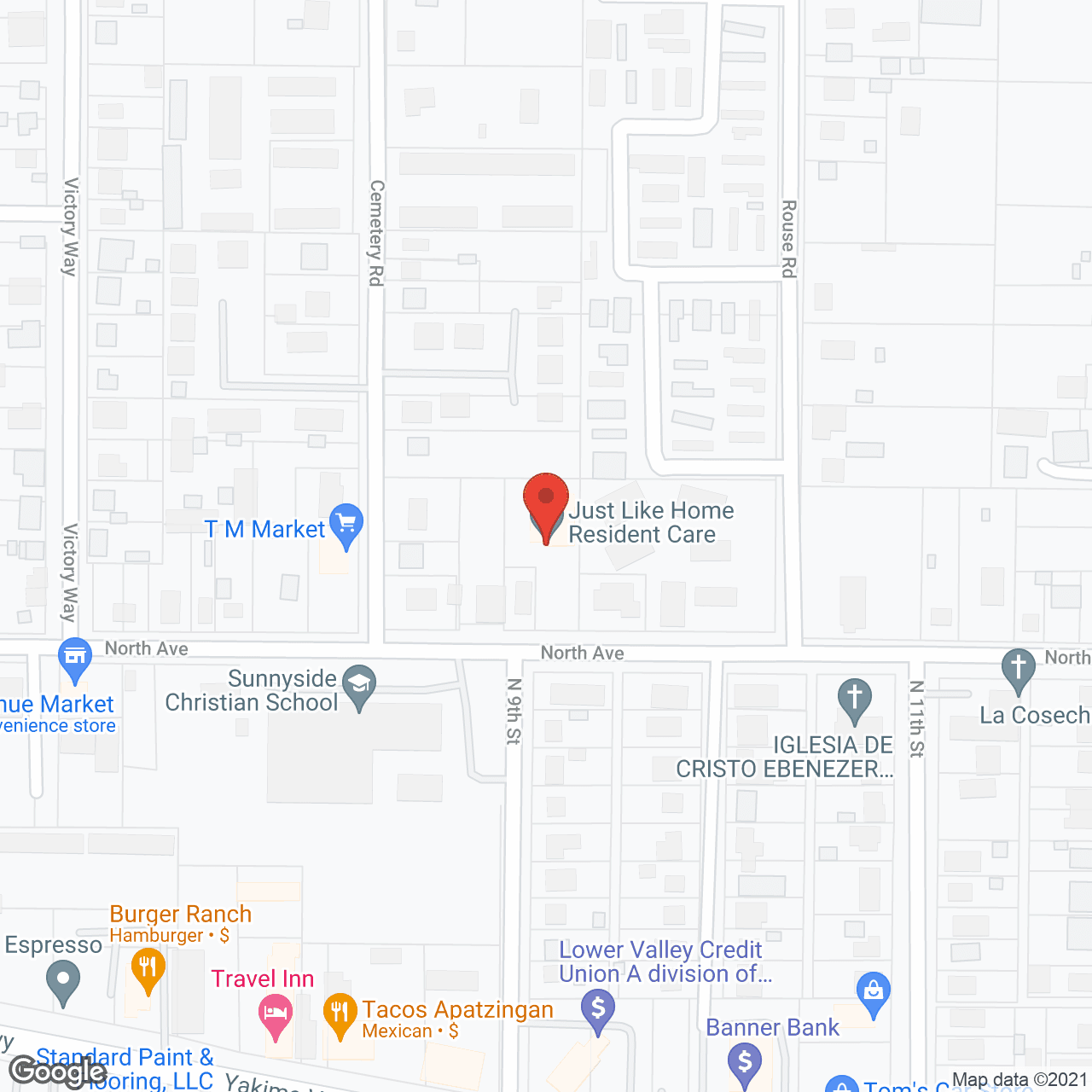 Map of the neighborhood around Just Like Home Resident Care