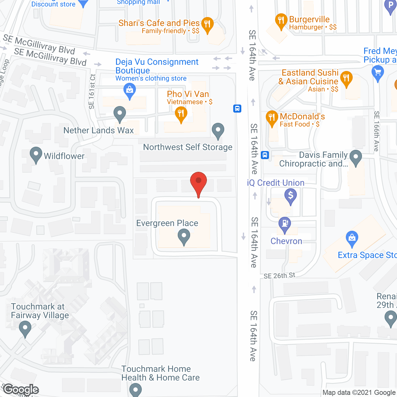 Map of the neighborhood around Trustwell Living at Evergreen Place