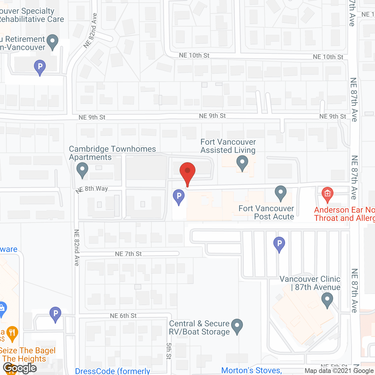 Map of the neighborhood around Fort Vancouver Assisted Living