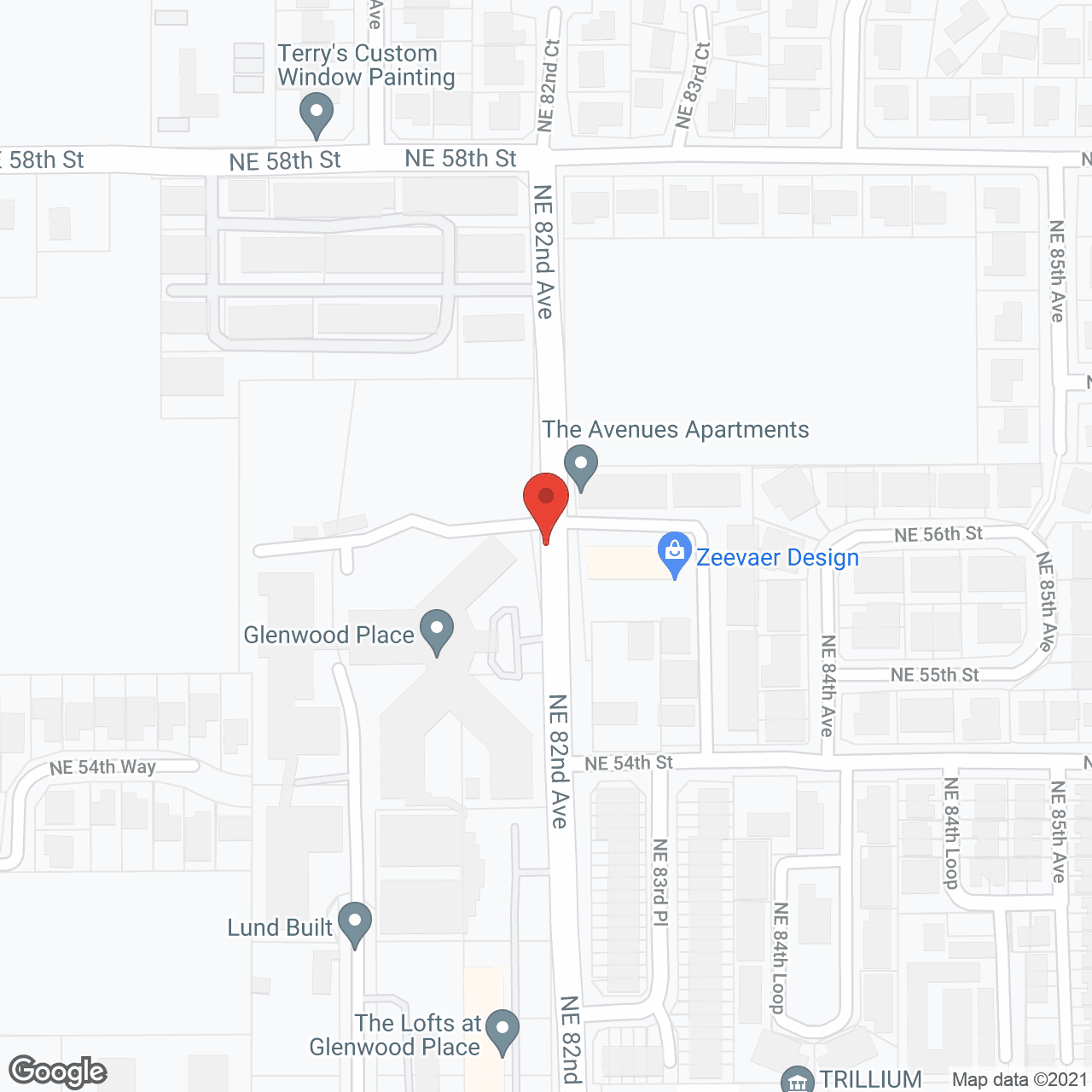 Map of the neighborhood around Cogir of Glenwood Place
