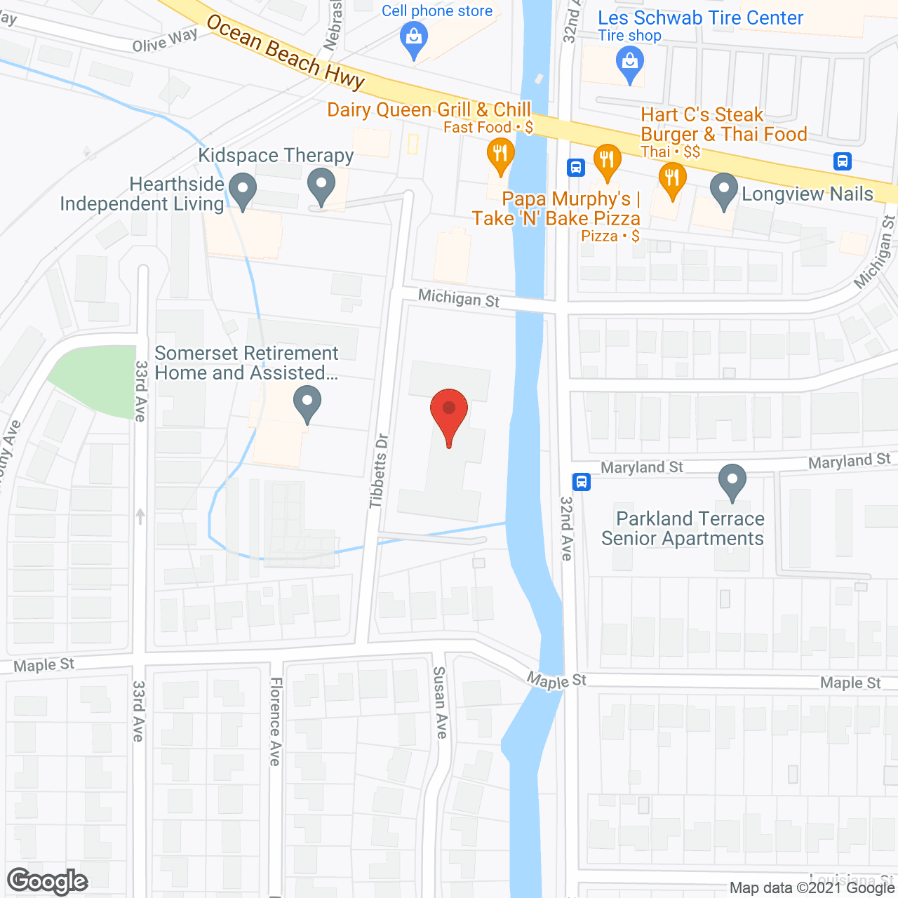 Map of the neighborhood around Westgate Terrace Apartments