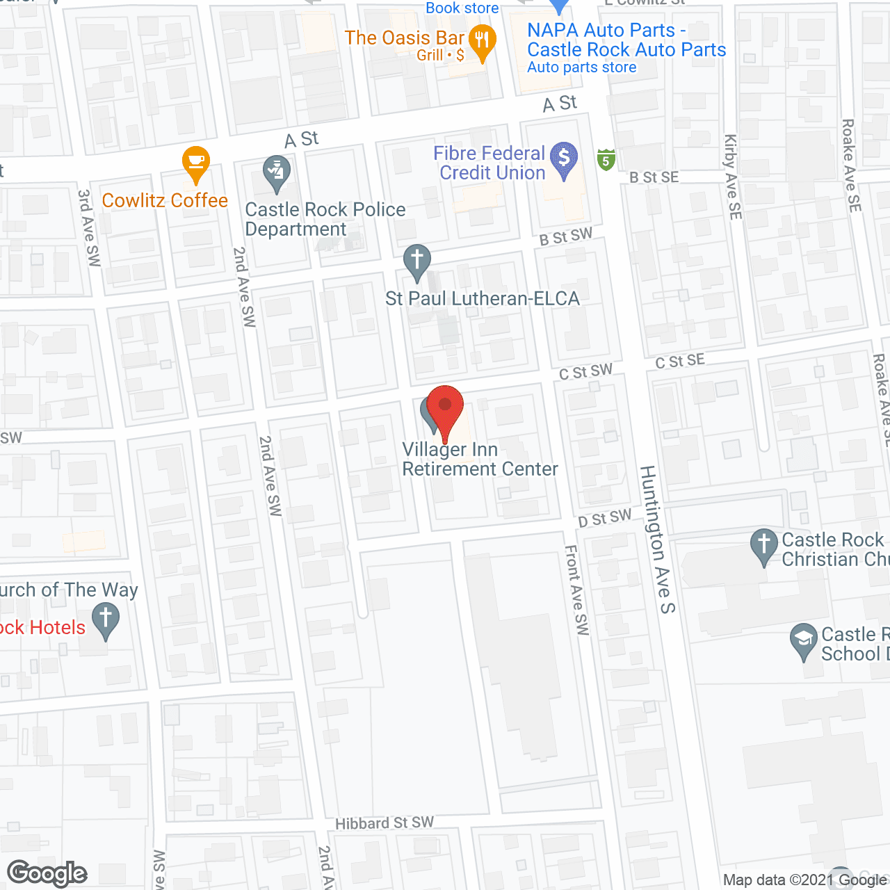 Map of the neighborhood around The Villager