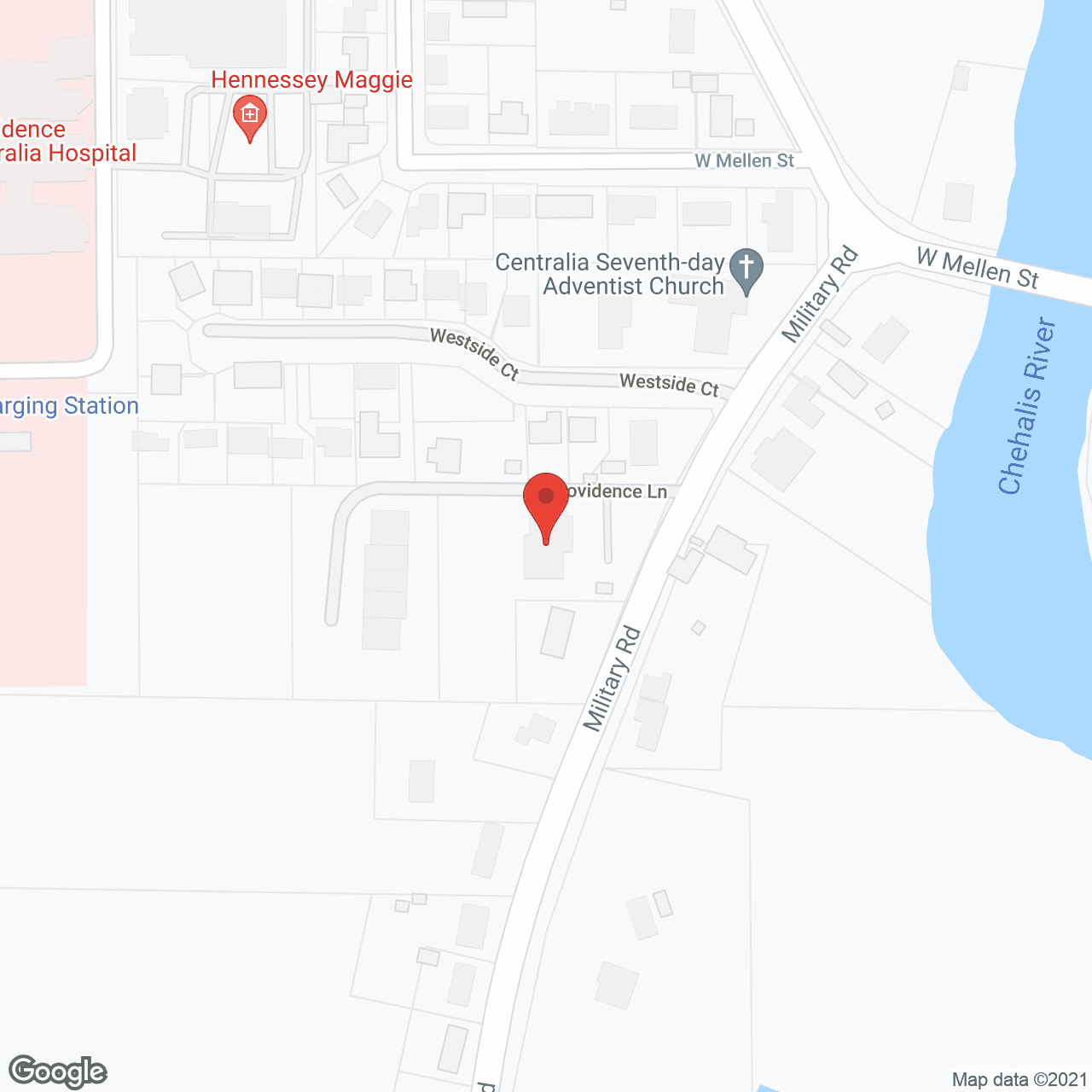 Map of the neighborhood around Providence Blanchet House and Providence Rossi House