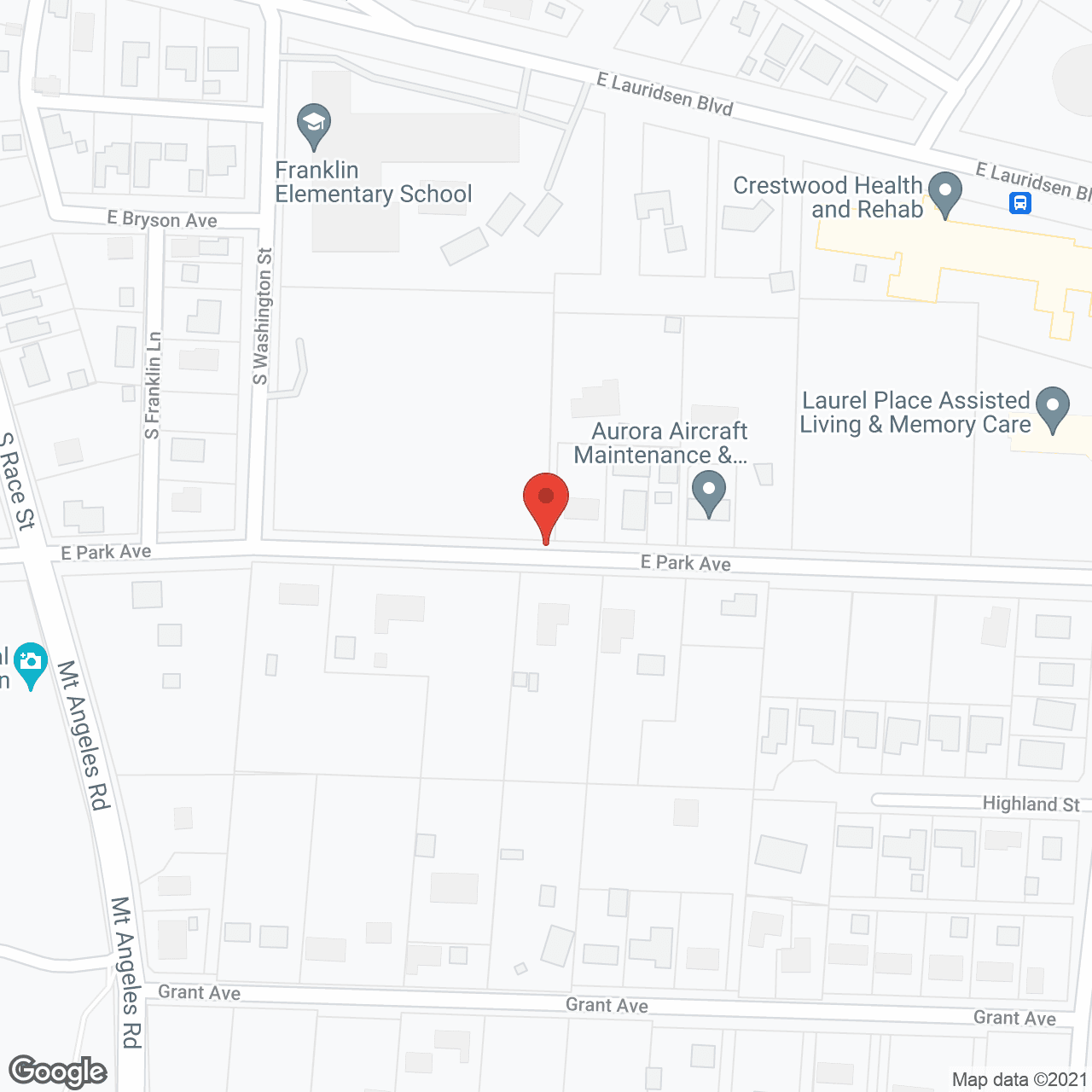 Map of the neighborhood around Laurel Place