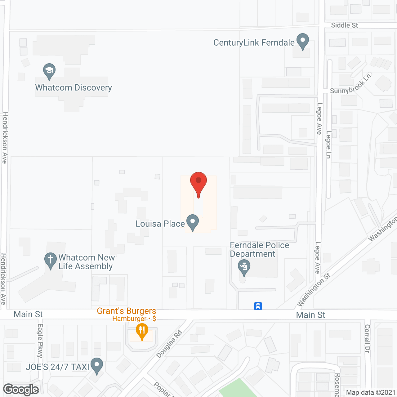 Map of the neighborhood around Avista Ferndale