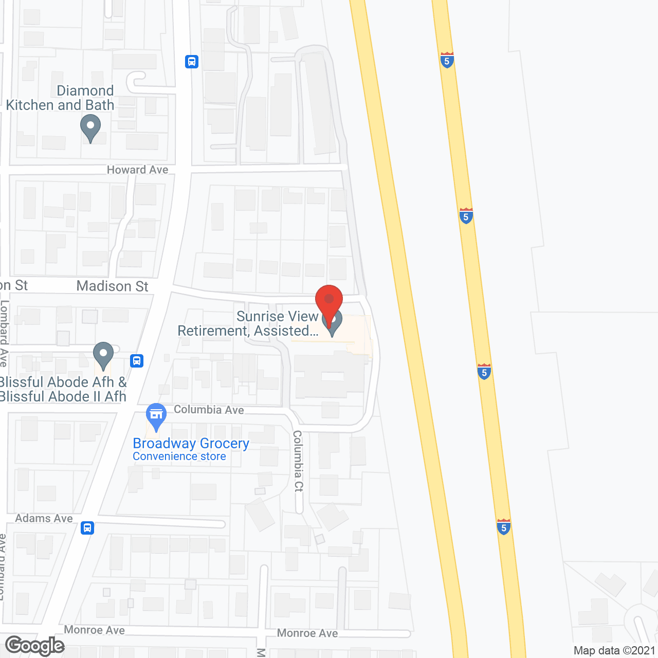 Map of the neighborhood around Madison Manor